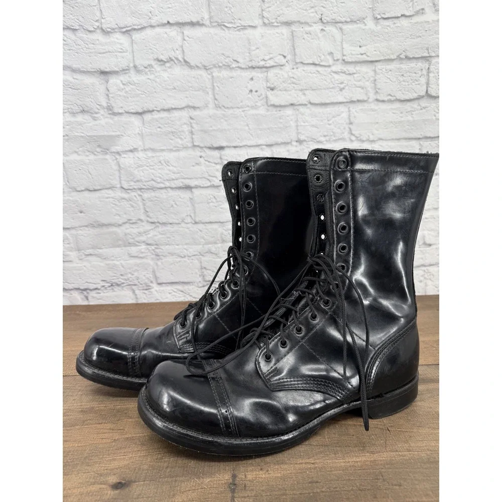 Corcoran Mens Black Leather Jump Boots Military Combat Cap Toe Made in USA 11.5D